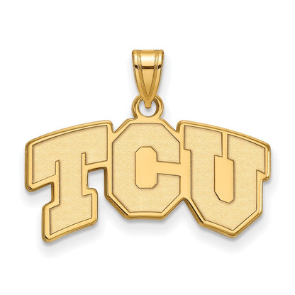 14K Gelbgold Logoart Texas Christlich University T C U Klein Anhänger