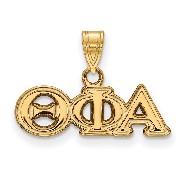 Vergoldet Sterlingsilber Logoart Theta Phi Alpha Sorority Greek Buchstaben Klein Anhänger