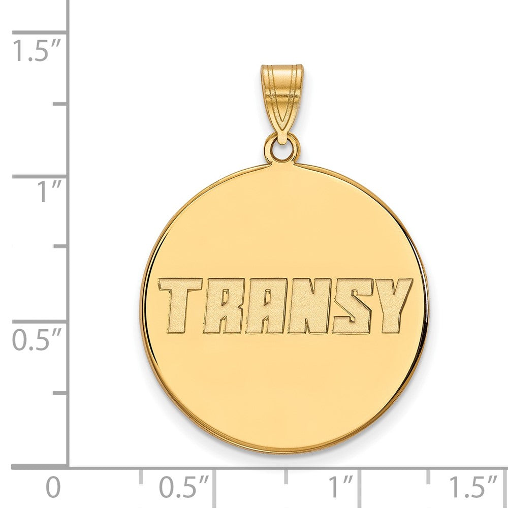 10K Gelbgold Logoart Transylvania University Extra Groß Plättchen Anhänger