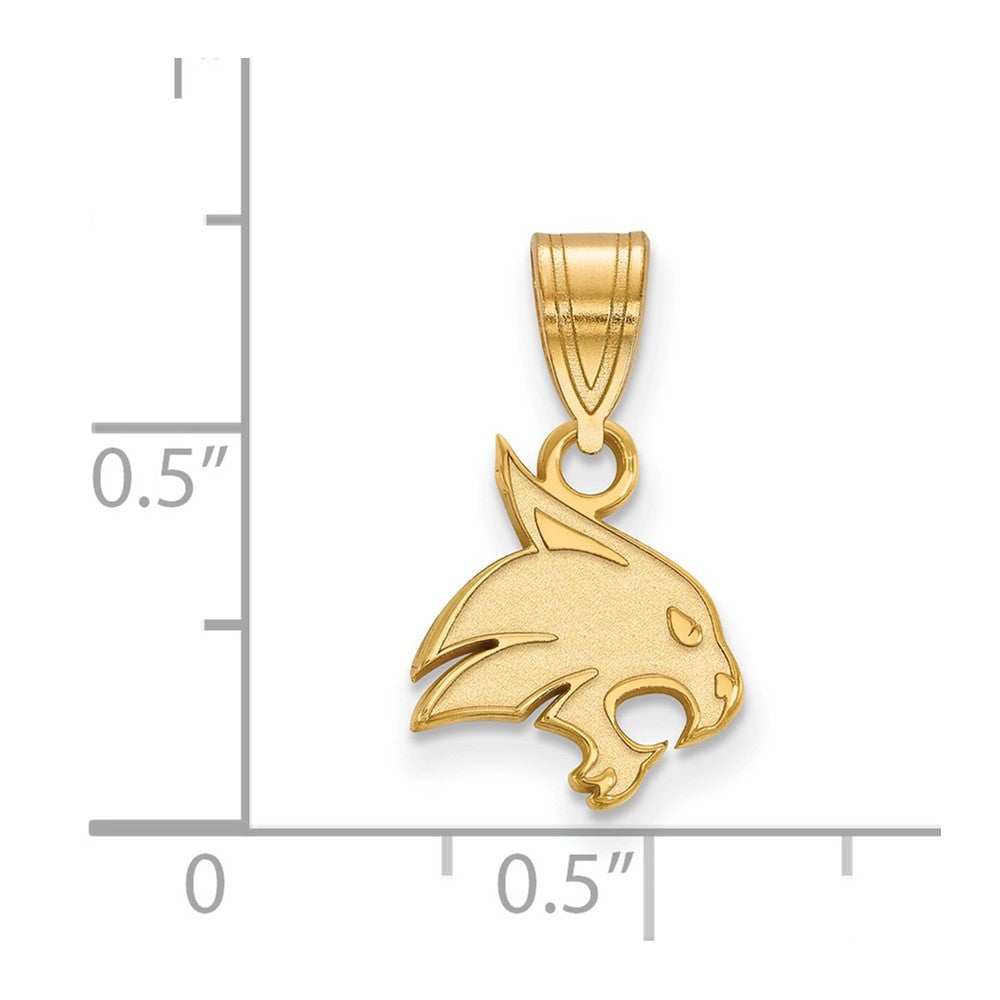 10K Gelbgold Logoart Texas State University Bobcat Klein Anhänger