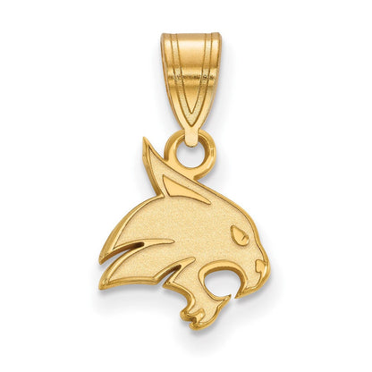 14K Gelbgold Logoart Texas State University Bobcat Klein Anhänger