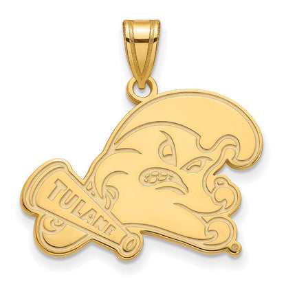 10K Gelbgold Logoart Tulane University Groß Anhänger