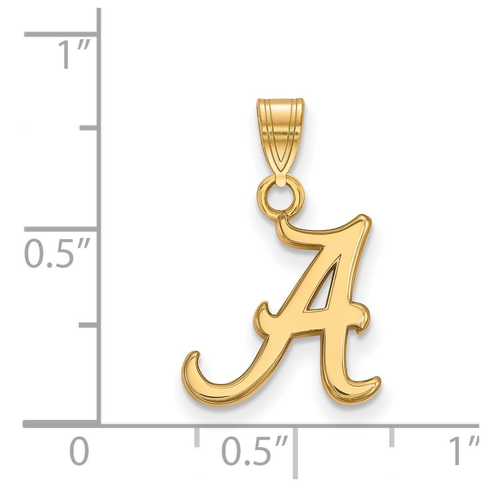 10K Gelbgold Logoart University Of Alabama Buchstabe A Klein Anhänger