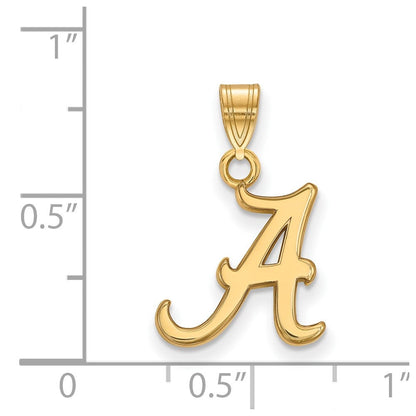 10K Gelbgold Logoart University Of Alabama Buchstabe A Klein Anhänger