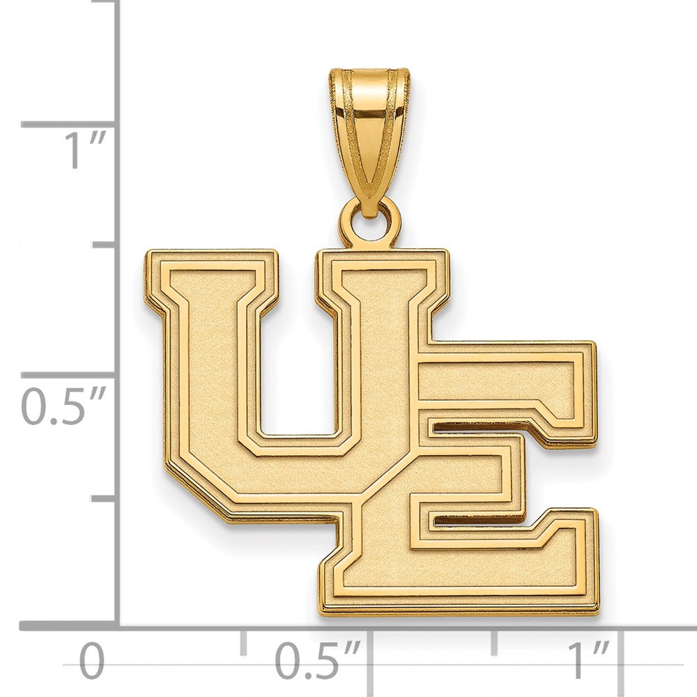10K Gelbgold Logoart University Of Evansville Lila Aces Groß Anhänger