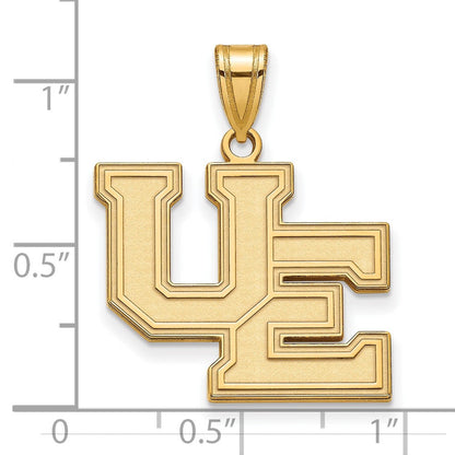 10K Gelbgold Logoart University Of Evansville Lila Aces Groß Anhänger