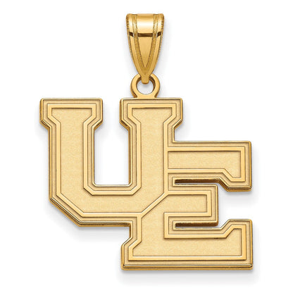 10K Gelbgold Logoart University Of Evansville Lila Aces Groß Anhänger