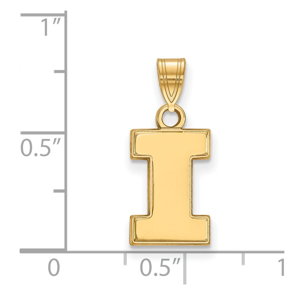 10K Gelbgold Logoart University Of Illinois Buchstabe I Klein Anhänger