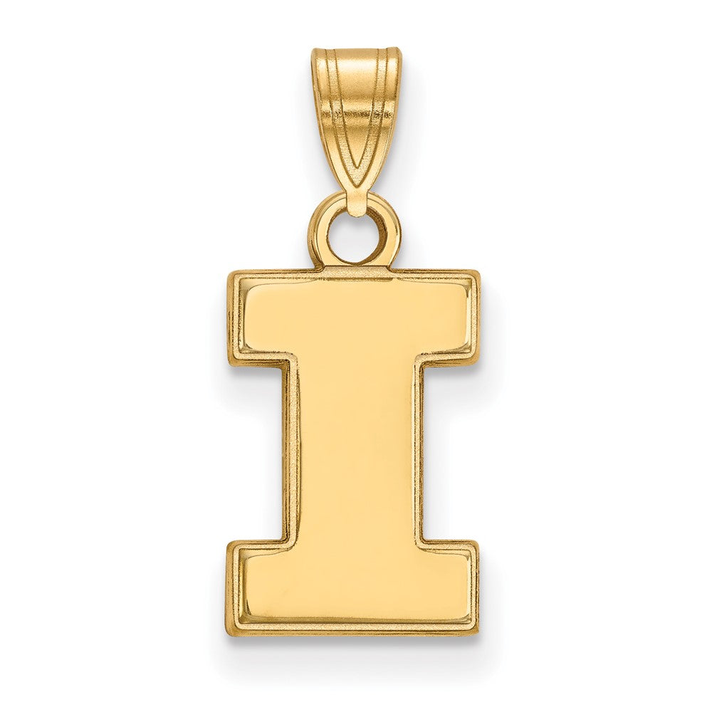 10K Gelbgold Logoart University Of Illinois Buchstabe I Klein Anhänger