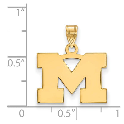 10K Gelbgold Logoart University Of Michigan Buchstabe M Klein Anhänger