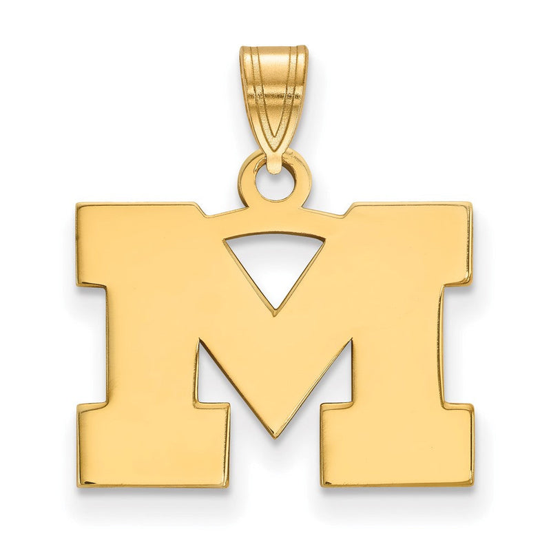 Vergoldet Sterlingsilber Logoart University Of Michigan Buchstabe M Klein Anhänger