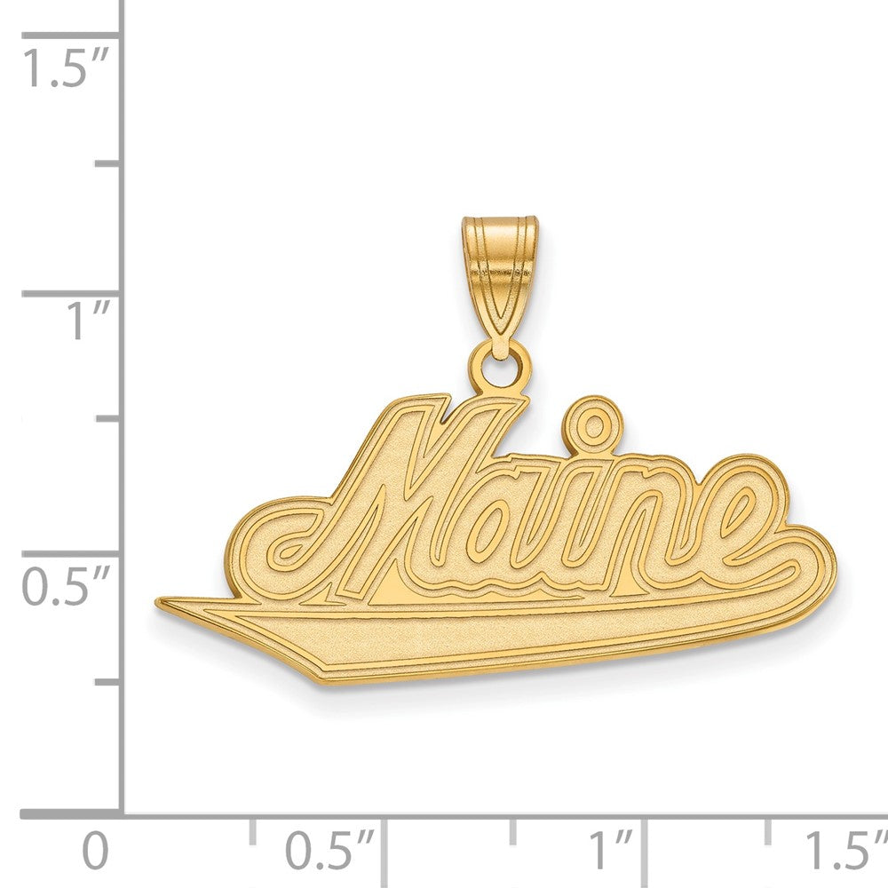 10K Gelbgold Logoart University Of Maine Groß Anhänger