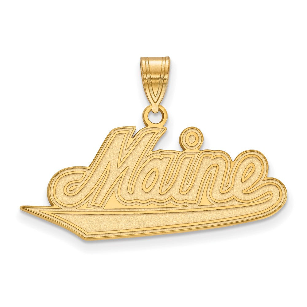 10K Gelbgold Logoart University Of Maine Groß Anhänger