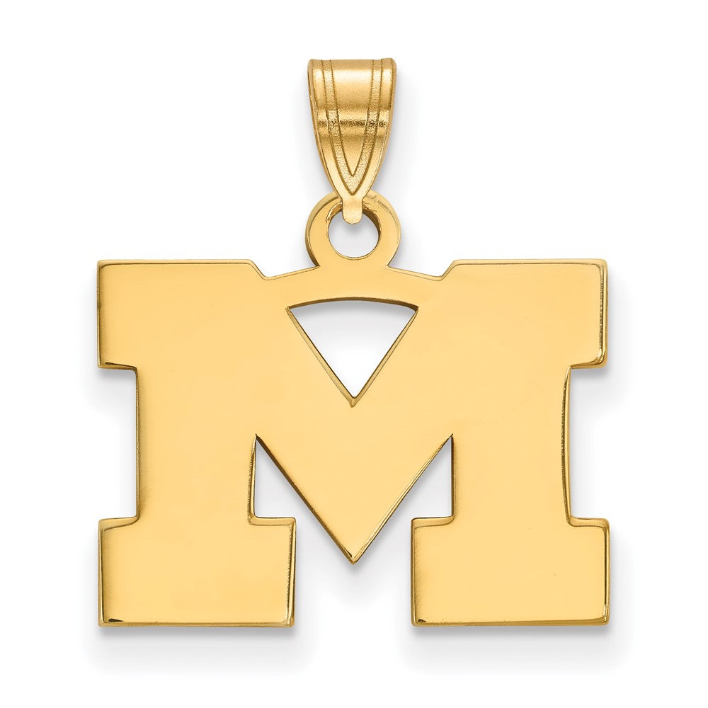 10K Gelbgold Logoart University Of Michigan Buchstabe M Klein Anhänger