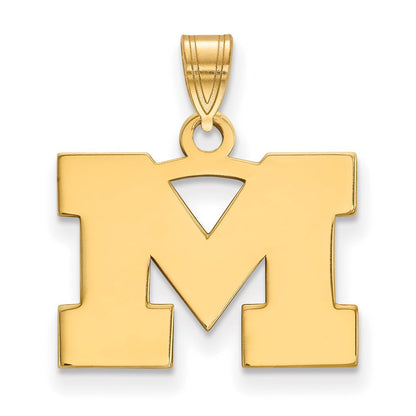 10K Gelbgold Logoart University Of Michigan Buchstabe M Klein Anhänger