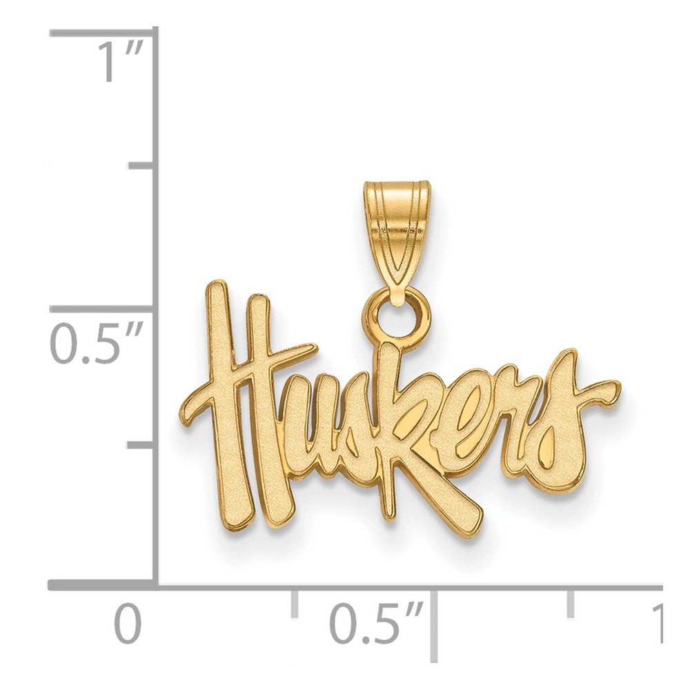 10K Gelbgold Logoart University Of Nebraska Huskers Klein Anhänger