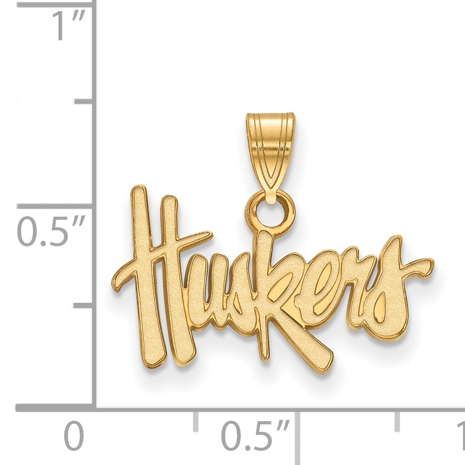 14K Gelbgold Logoart University Of Nebraska Huskers Klein Anhänger