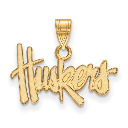 10K Gelbgold Logoart University Of Nebraska Huskers Klein Anhänger