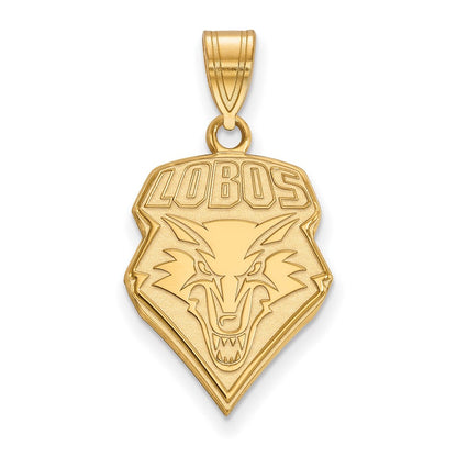 14K Gelbgold Logoart University Of New Mexico Lobos Groß Anhänger
