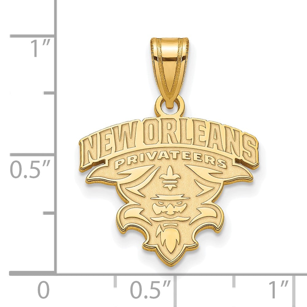 14K Gelbgold Logoart University Of New Orleans U N O Mittel Anhänger