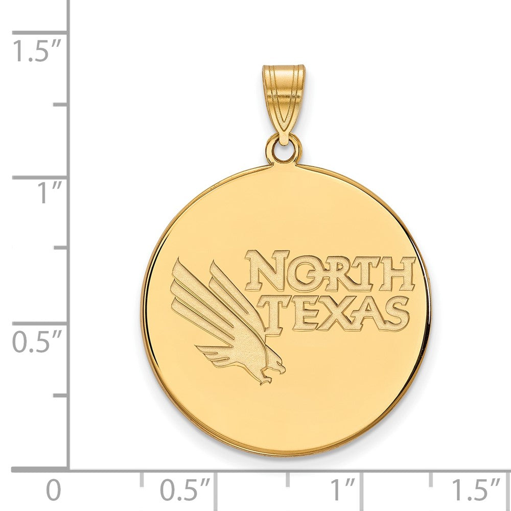 10K Gelbgold Logoart University Of North Texas Extra Groß Plättchen Anhänger