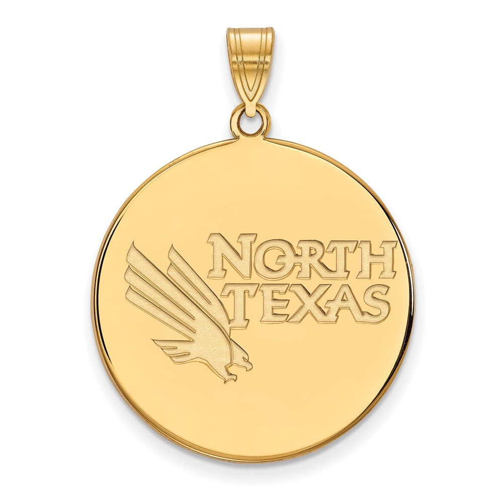 10K Gelbgold Logoart University Of North Texas Extra Groß Plättchen Anhänger