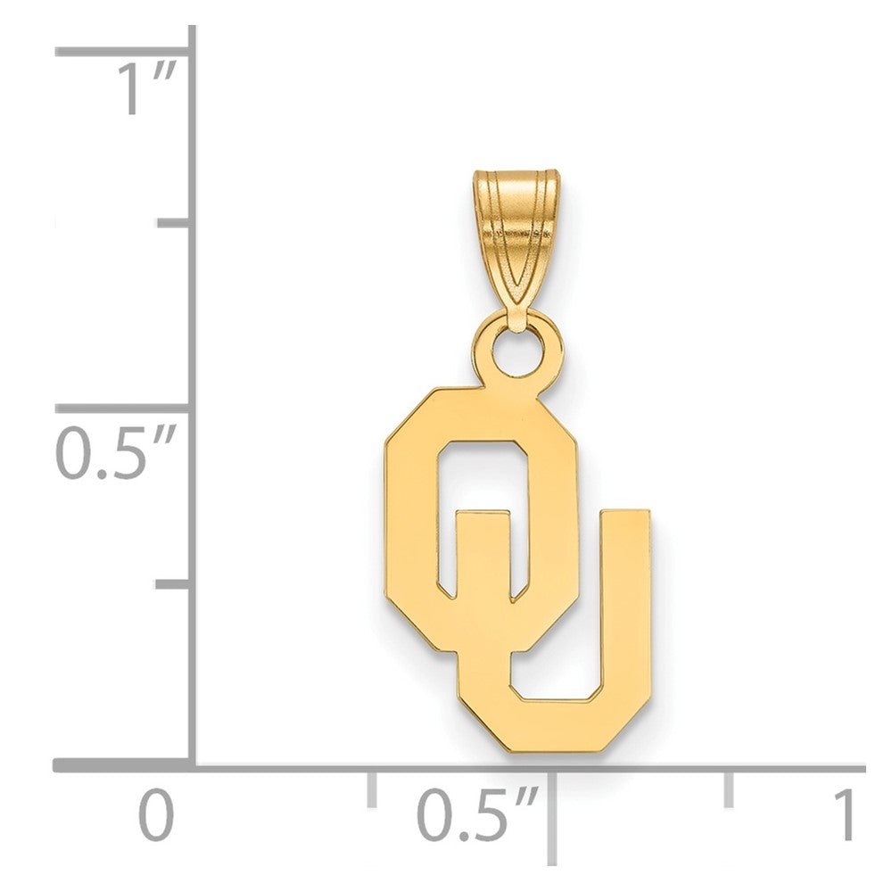 10K Gelbgold Logoart University Of Oklahoma O U Klein Anhänger
