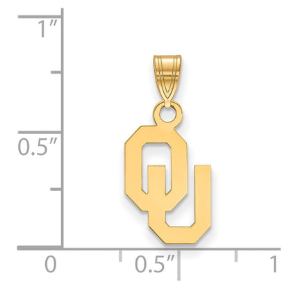 10K Gelbgold Logoart University Of Oklahoma O U Klein Anhänger