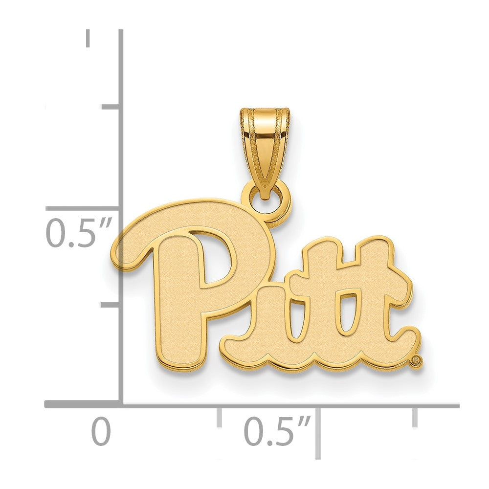 10K Gelbgold Logoart University Of Pittsburgh Klein Anhänger