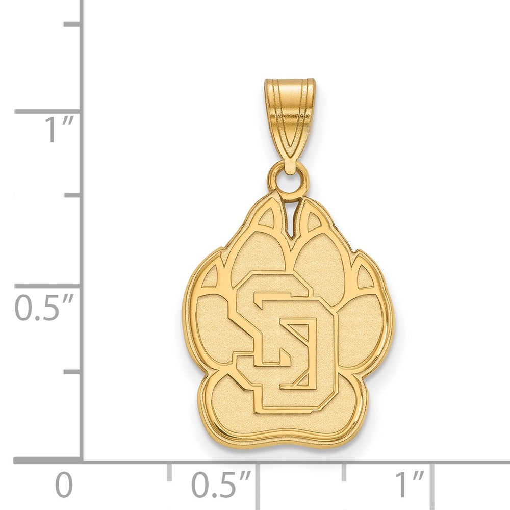 10K Gelbgold Logoart University Of South Dakota Groß Anhänger