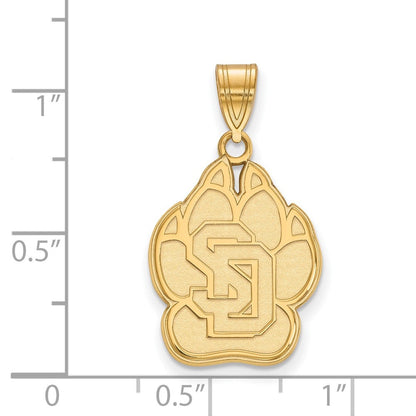 10K Gelbgold Logoart University Of South Dakota Groß Anhänger