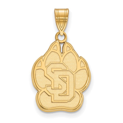 10K Gelbgold Logoart University Of South Dakota Groß Anhänger