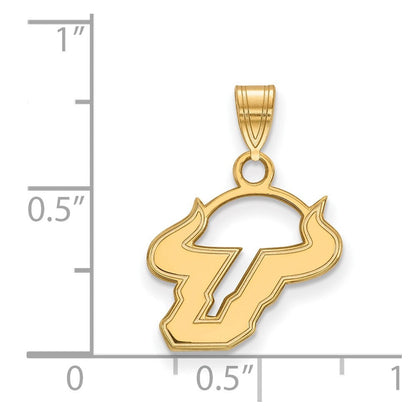 14K Gelbgold Logoart University Of South Florida Bull Klein Anhänger