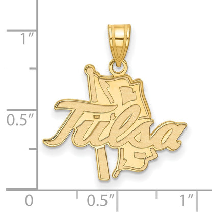10K Gelbgold Logoart University Of Tulsa Groß Anhänger