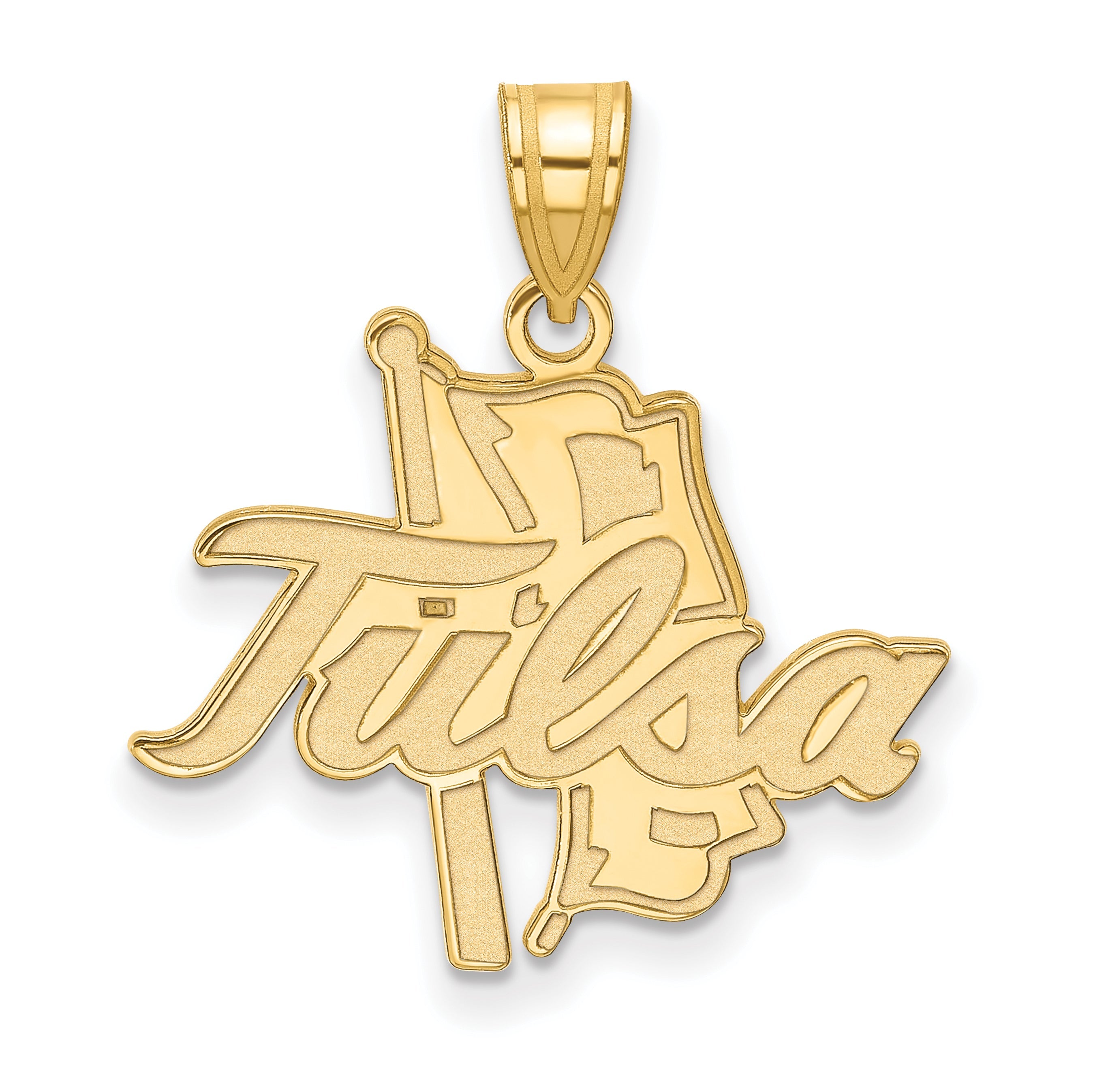 14K Gelbgold Logoart University Of Tulsa Groß Anhänger