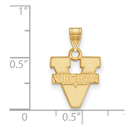 10K Gelbgold Logoart University Of Virginia Klein Anhänger