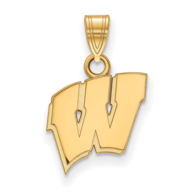 Vergoldet Sterlingsilber Logoart University Of Wisconsin Buchstabe W Klein Anhänger