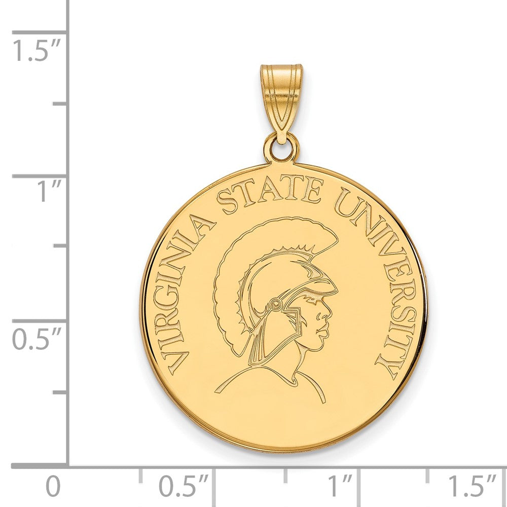 10K Gelbgold Logoart Virginia State University Extra Groß Plättchen Anhänger