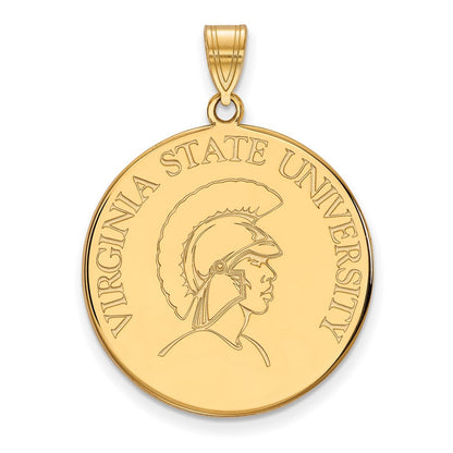 Vergoldet Sterlingsilber Logoart Virginia State University Extra Groß Plättchen Anhänger
