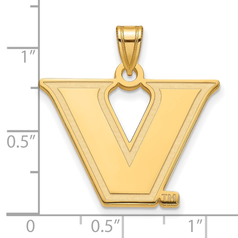 10K Gelbgold 10ky Logoart Vanderbilt University Groß Anhänger
