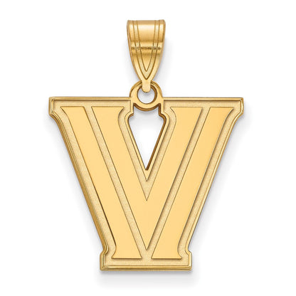 Vergoldet Sterlingsilber Logoart Villanova University Buchstabe V Mittel Anhänger