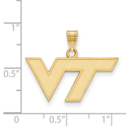14K Gelbgold Logoart Virginia Tech V T Klein Anhänger