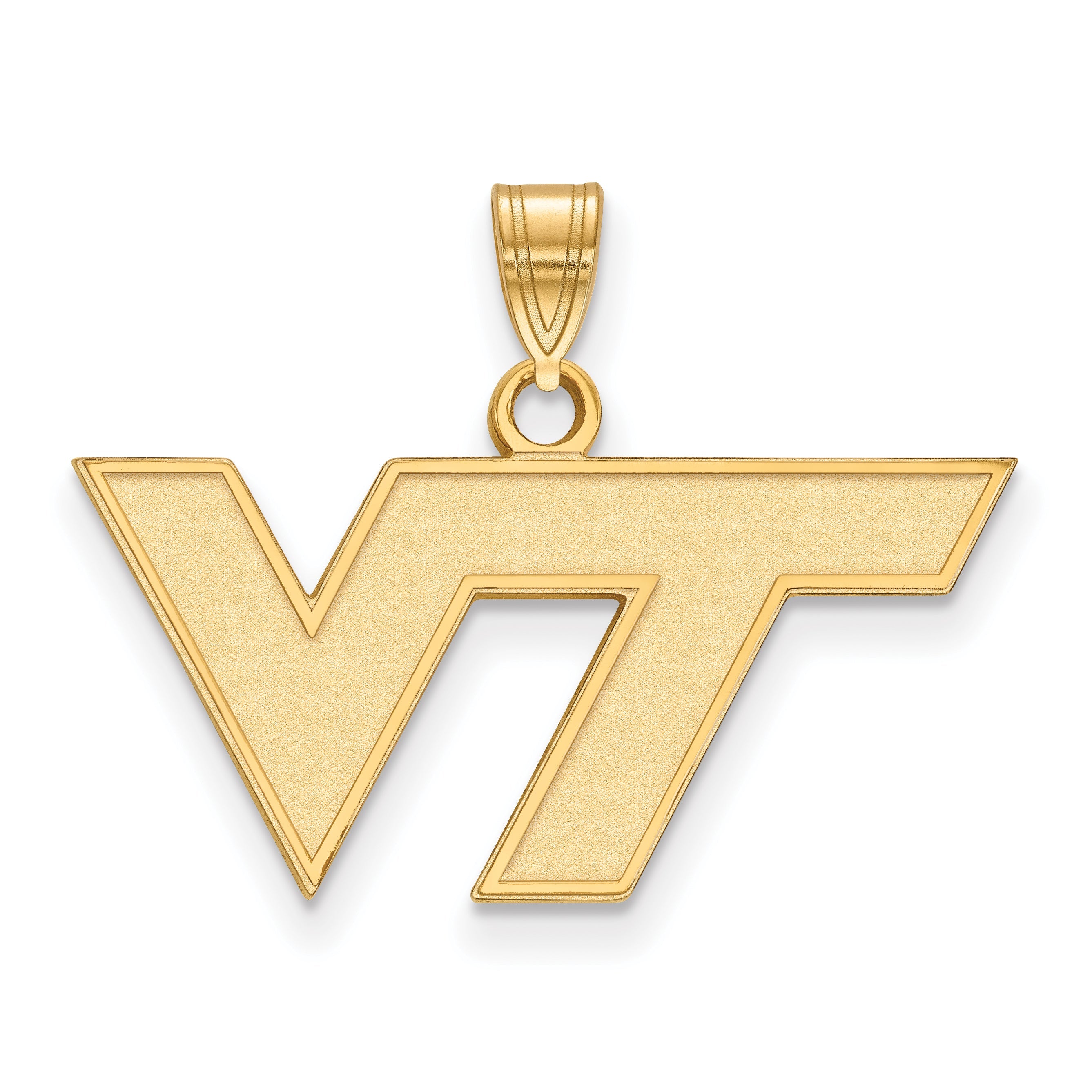 10K Gelbgold Logoart Virginia Tech V T Klein Anhänger