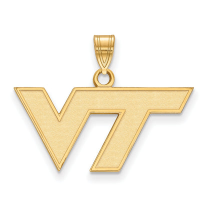 10K Gelbgold Logoart Virginia Tech V T Klein Anhänger