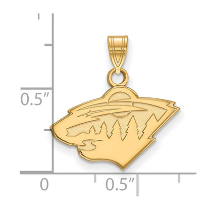 10K Gelbgold Nhl Logoart Minnesota Wild Klein Anhänger