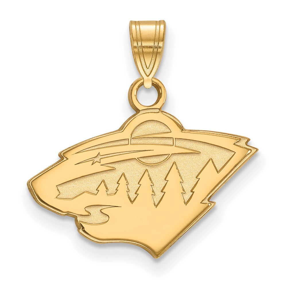 10K Gelbgold Nhl Logoart Minnesota Wild Klein Anhänger