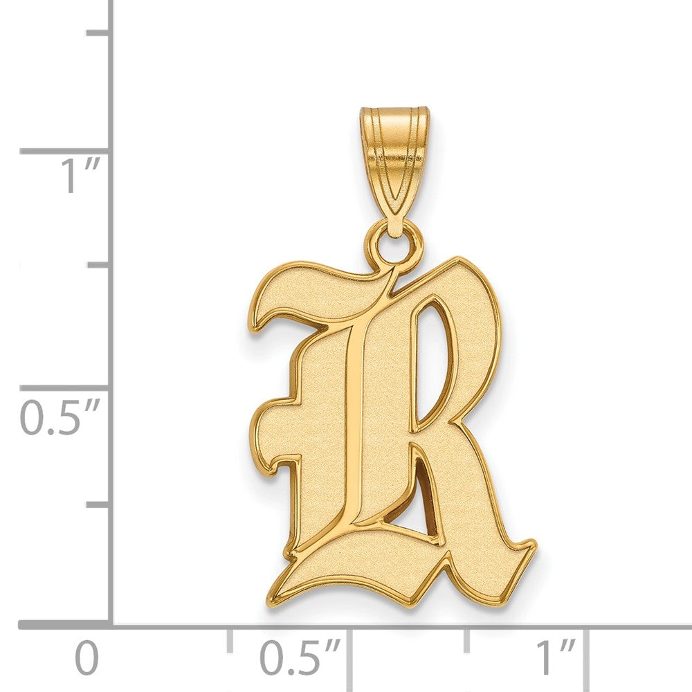 14K Gelbgold Logoart Rice University Buchstabe R Groß Anhänger