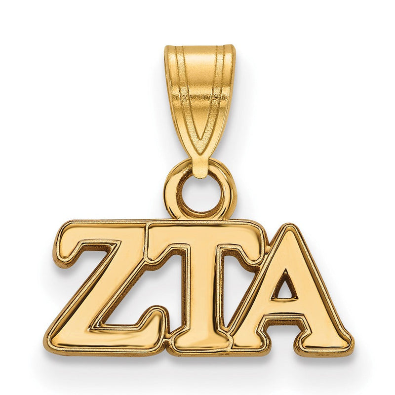 Vergoldet Sterlingsilber Logoart Zeta Tau Alpha Sorority Greek Buchstaben Klein Anhänger