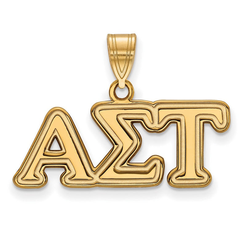 Vergoldet Sterlingsilber Logoart Alpha Sigma Tau Sorority Greek Buchstaben Mittel Anhänger