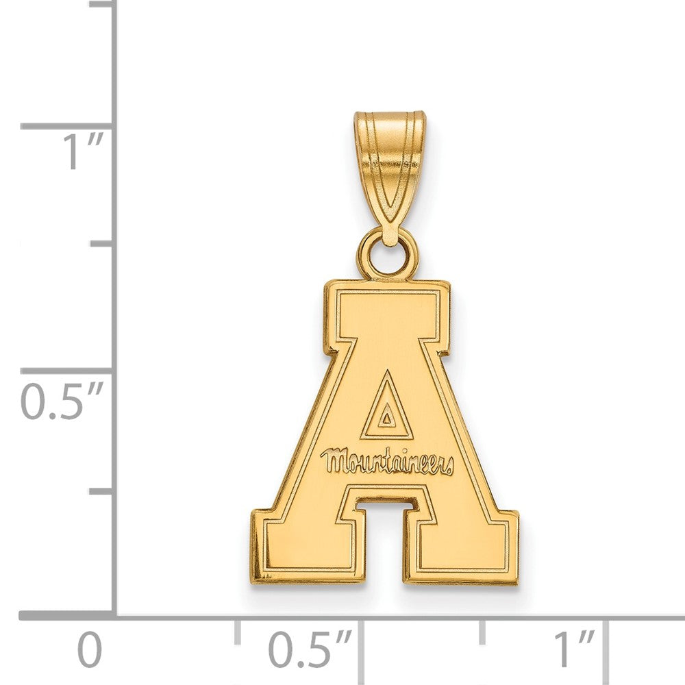 10K Gelbgold Logoart Appalachian State University Mittel Anhänger